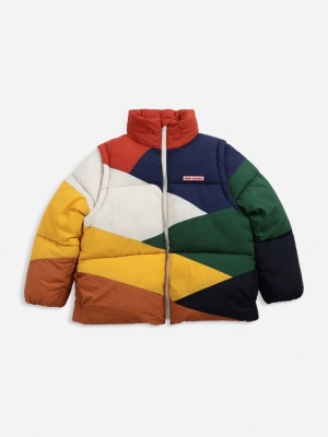 MULTI COL PADDED JAKET MULTI COL BLOCK