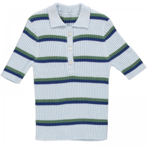 KNITTED POLO B&G 62 FROST BLUE