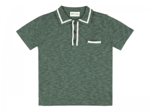 KNITTED SHORTSLEEVES BOYS POLO PINE