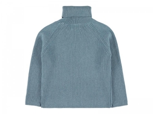 KNITTED RIBBED TURLENECK BLUE HORIZON